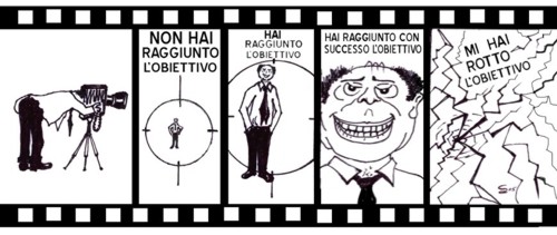 Obiettivo rotto - Federazione ABI - Vignette - Sergio Figuccia