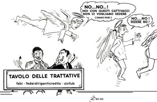 Tavolo sindacale - Federazione ABI - Vignette - Sergio Figuccia